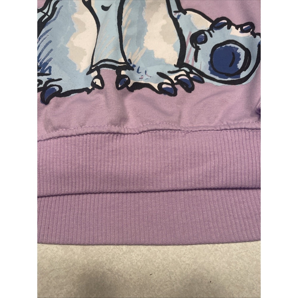 NWT Disney's Stitch Long Sleeve Purple Lavender Fleece Sweatshirt Large - Picture 5 of 7